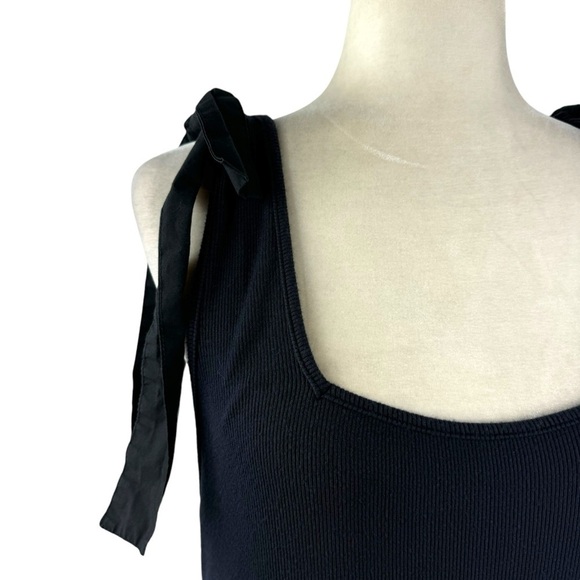 Summersalt The Softest Ribbed Tie-Shoulder Maxi Poplin Dress Sea Urchin Size 2XL - Picture 8 of 16